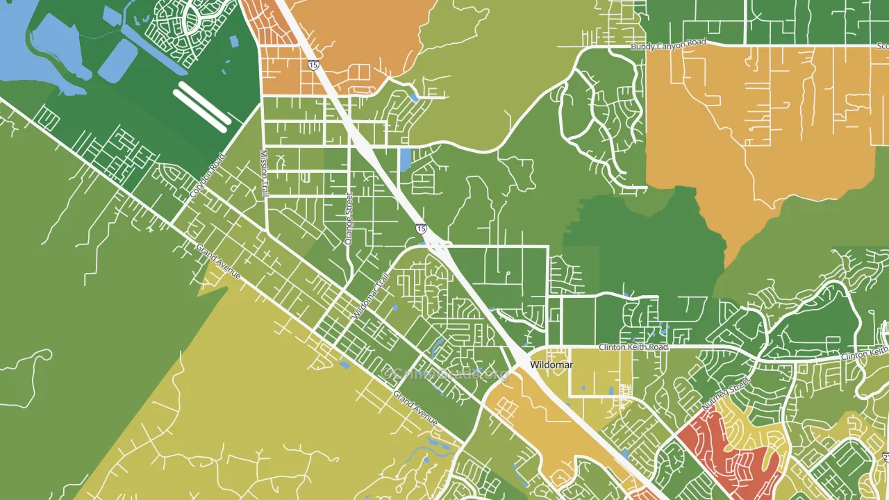 92595, CA Map of Drug-Related Crime Rates
