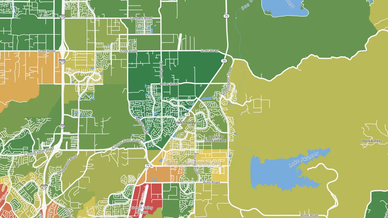 92596, CA Map of Drug-Related Crime Rates