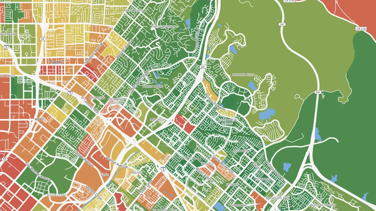 92602, CA Map of Drug-Related Crime Rates