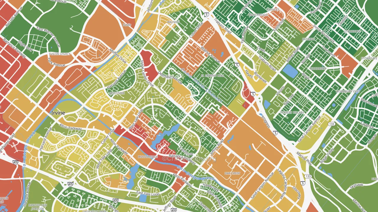 92604, CA Map of Drug-Related Crime Rates