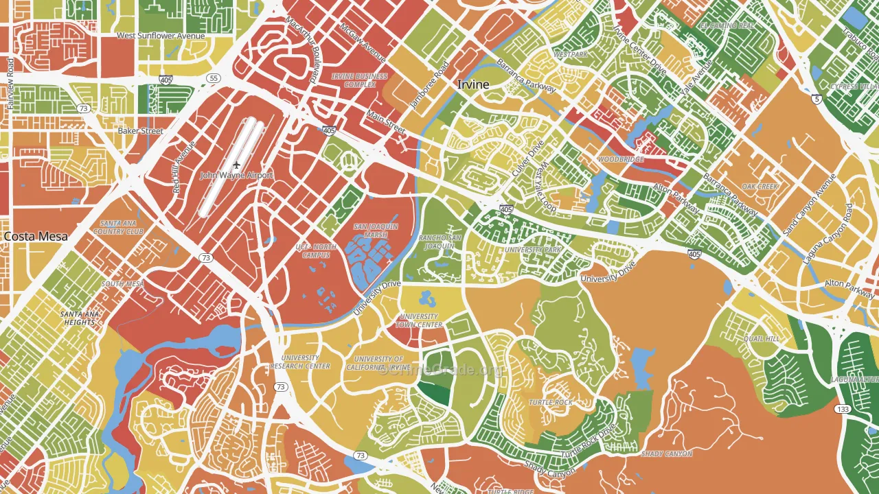 92612, CA Map of Drug-Related Crime Rates