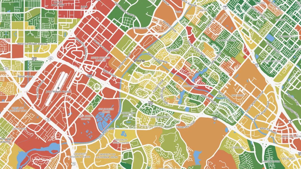 92614, CA Map of Drug-Related Crime Rates