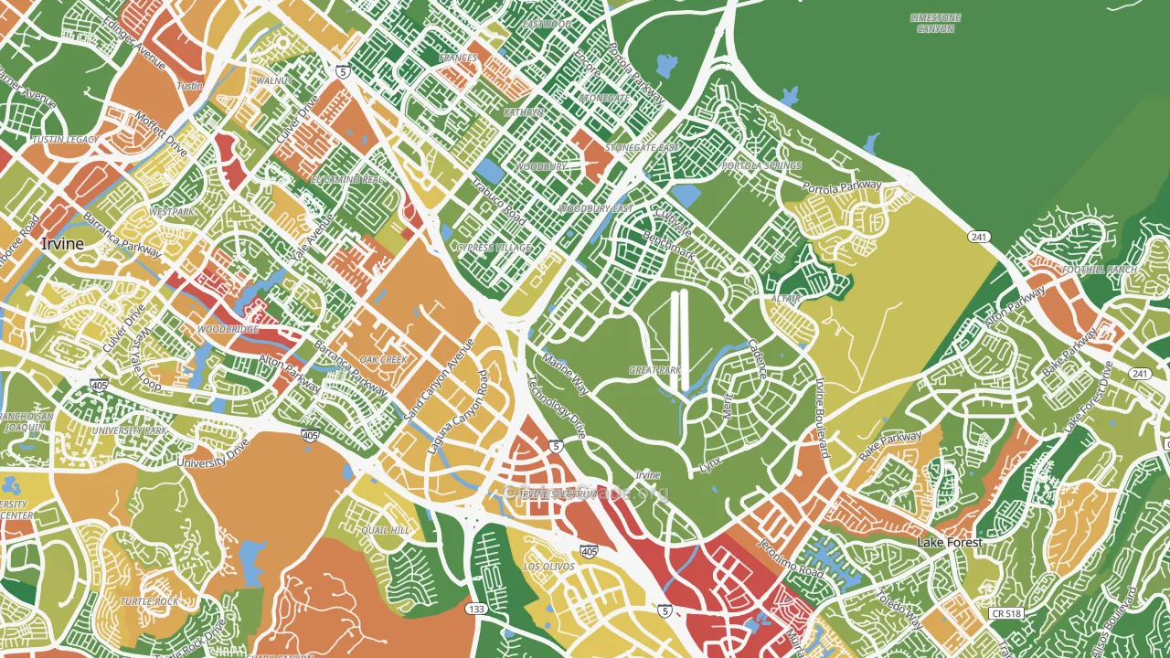 92618, CA Map of Drug-Related Crime Rates