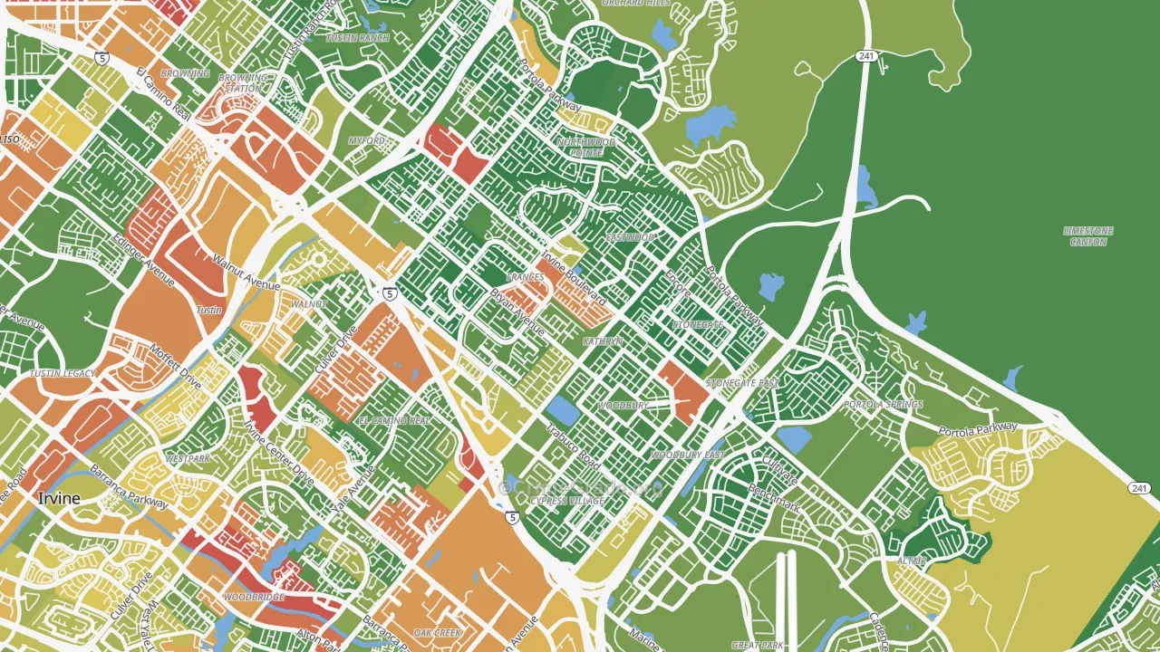92620, CA Map of Drug-Related Crime Rates