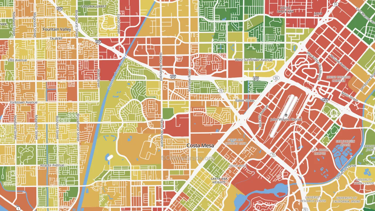 92626, CA Map of Drug-Related Crime Rates