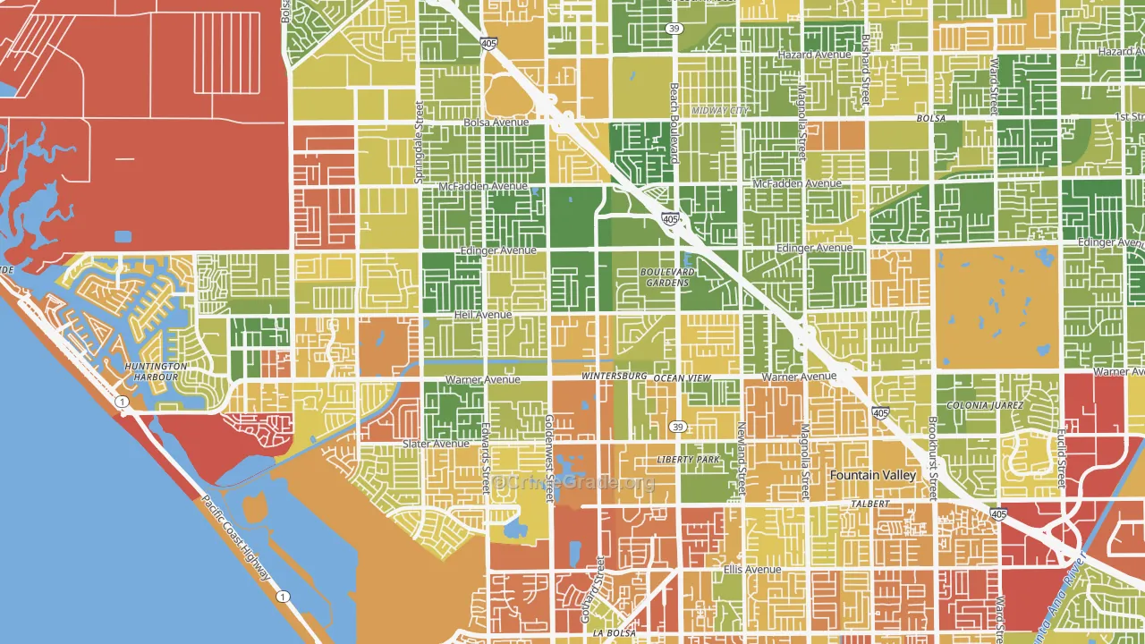92647, CA Map of Drug-Related Crime Rates