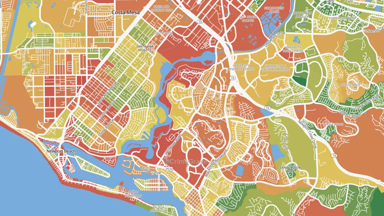 92660, CA Map of Drug-Related Crime Rates