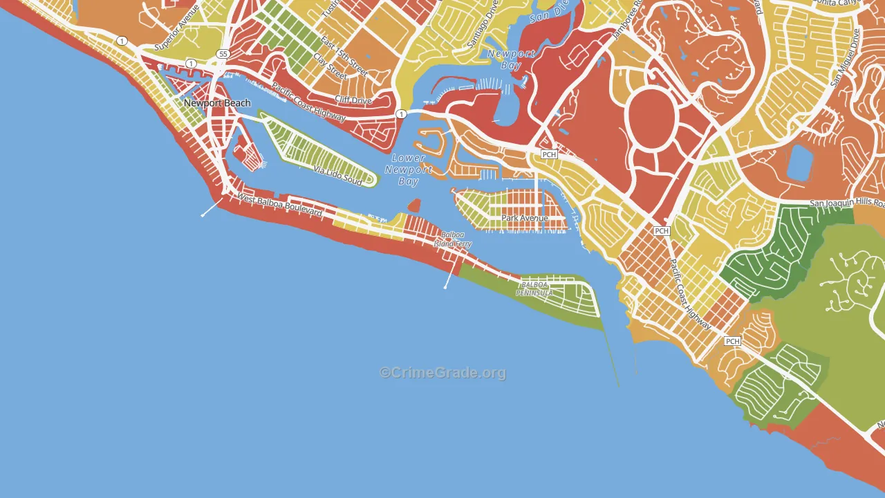 92661, CA Map of Drug-Related Crime Rates
