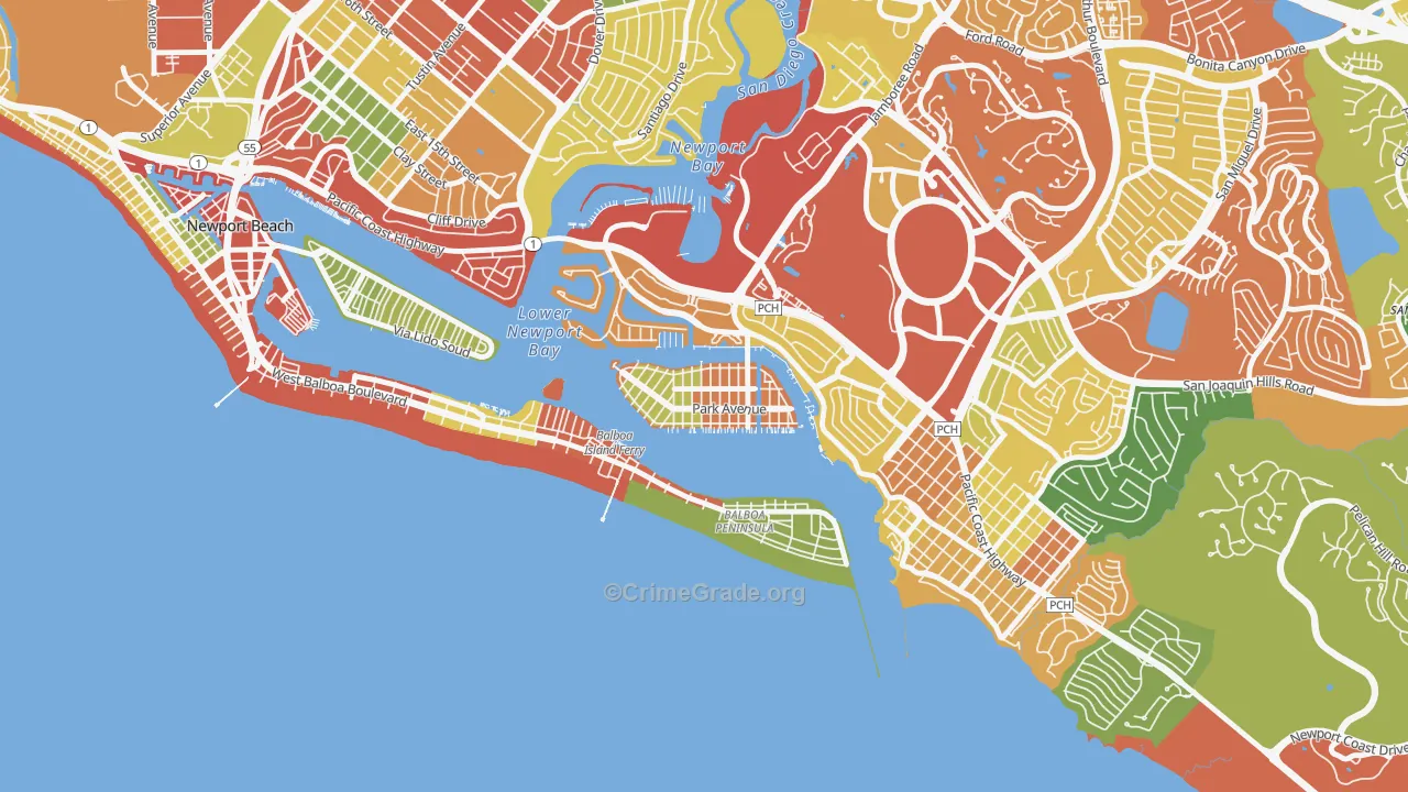 92662, CA Map of Drug-Related Crime Rates