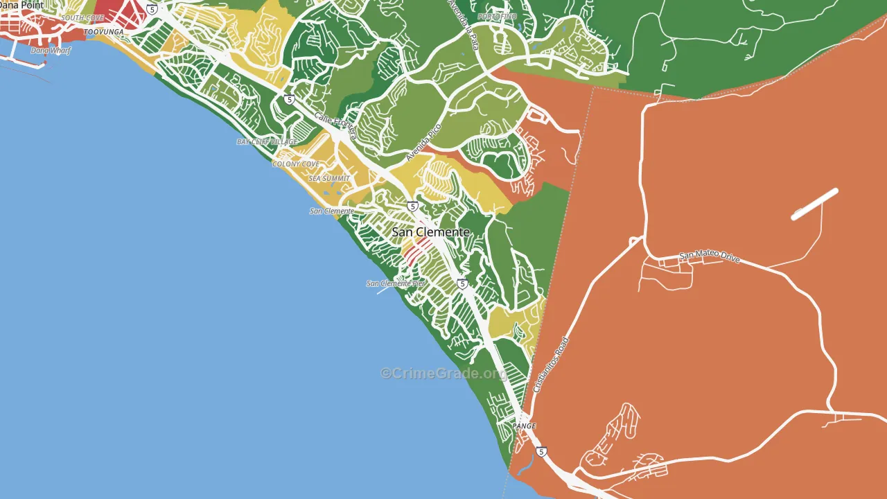 92672, CA Map of Drug-Related Crime Rates