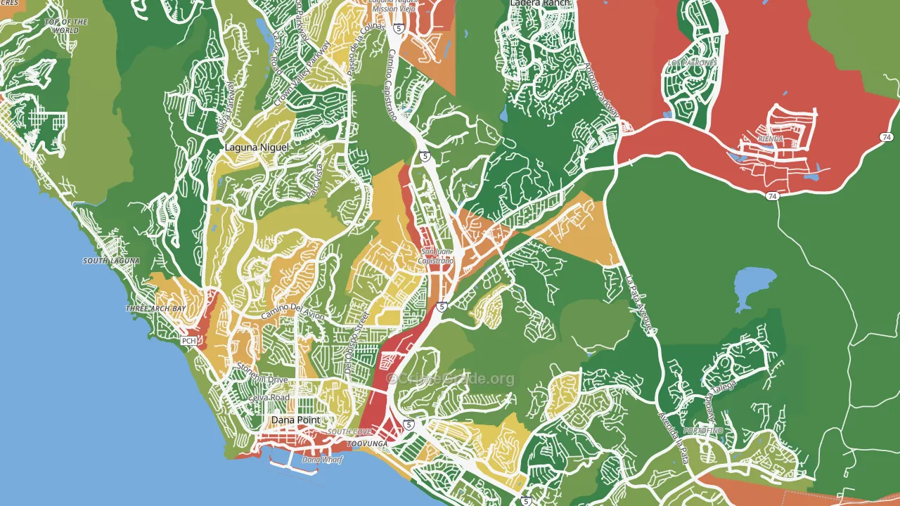 92675, CA Map of Drug-Related Crime Rates