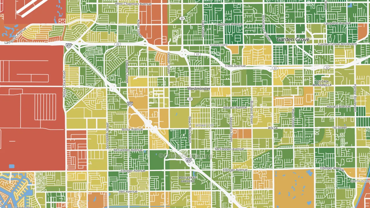 92683, CA Map of Drug-Related Crime Rates