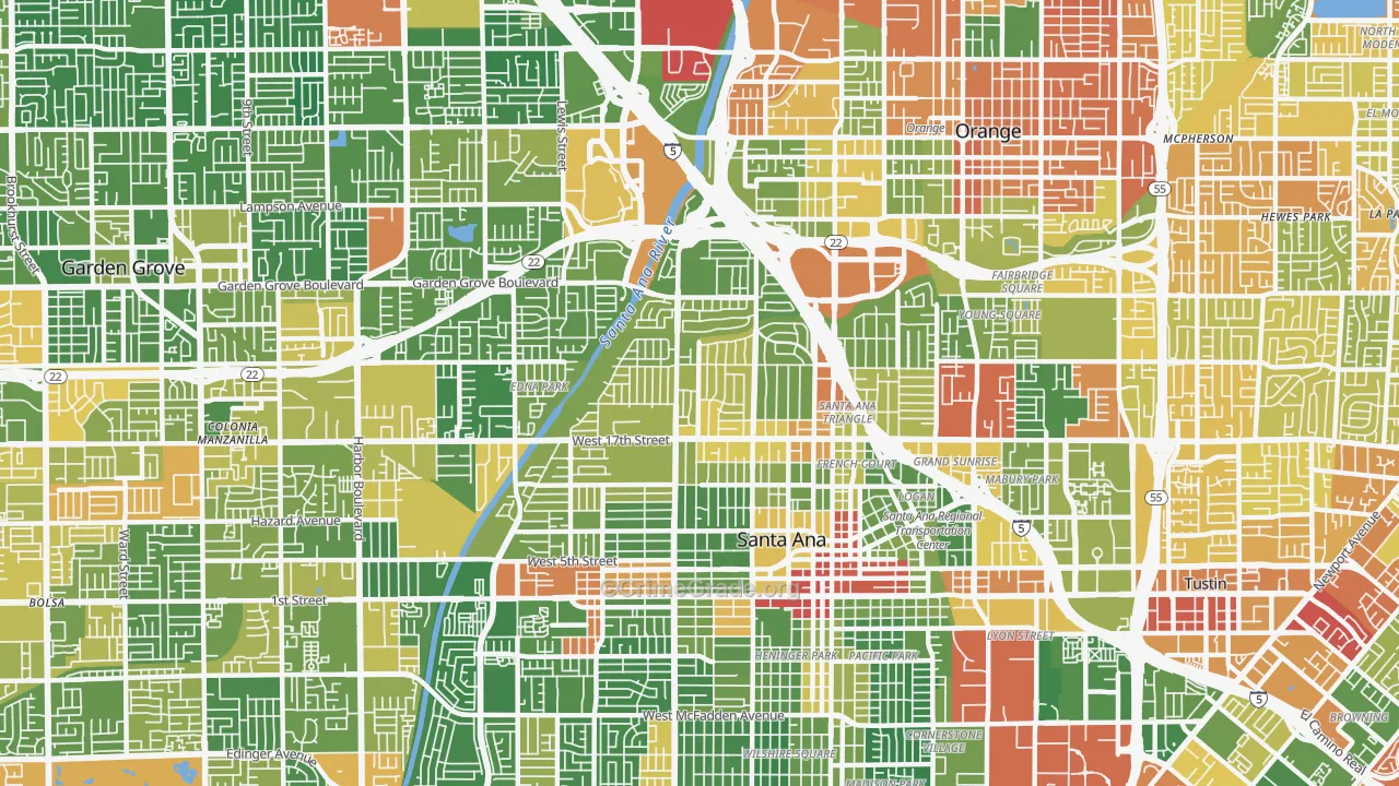 92706, CA Map of Drug-Related Crime Rates