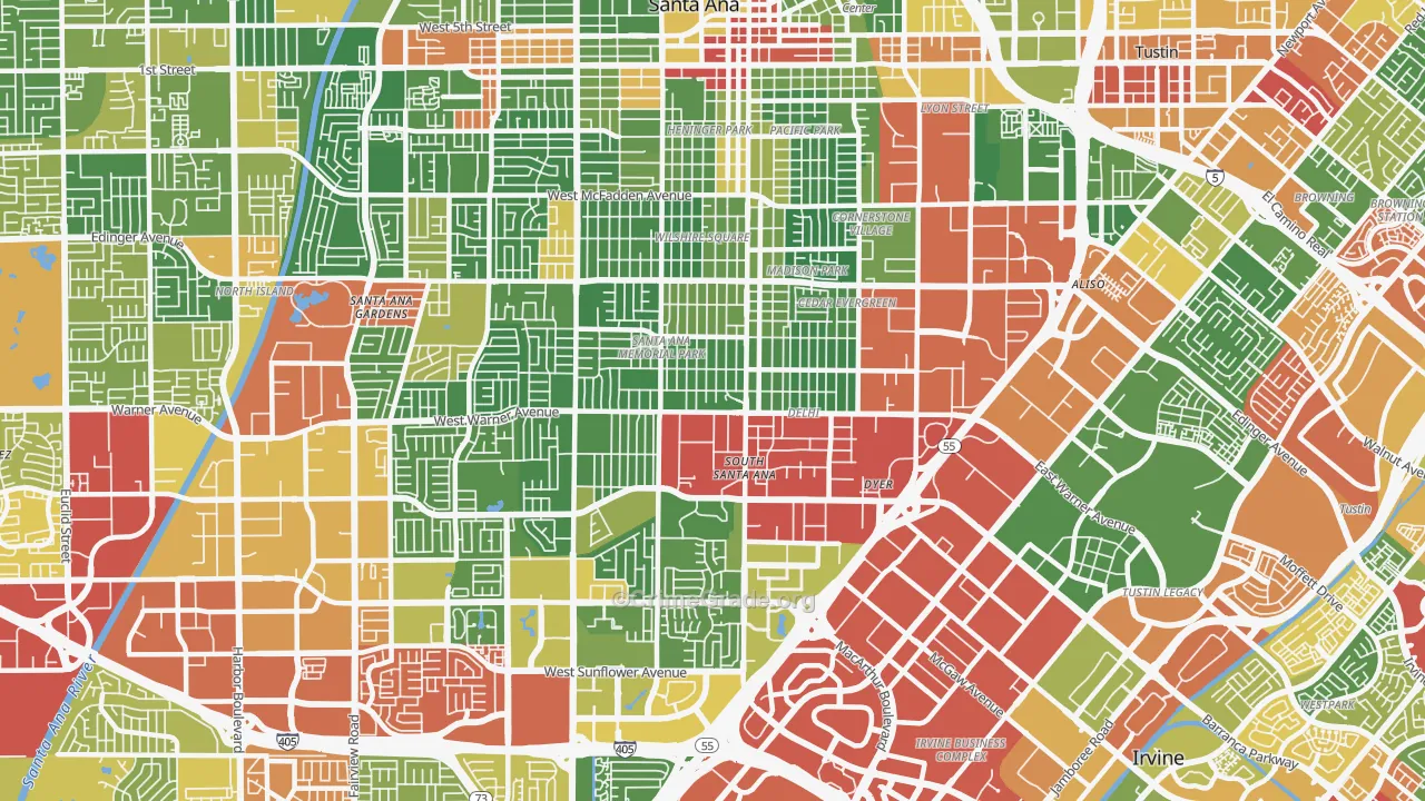 92707, CA Map of Drug-Related Crime Rates