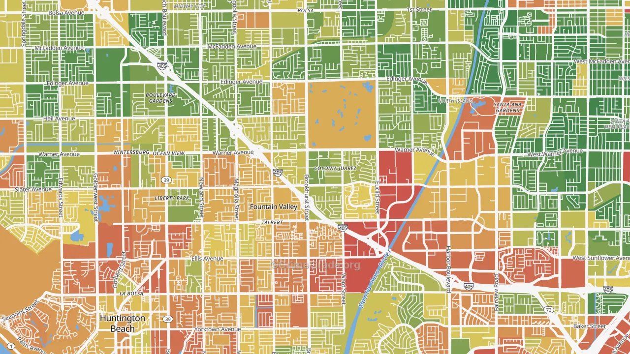 92708, CA Map of Drug-Related Crime Rates