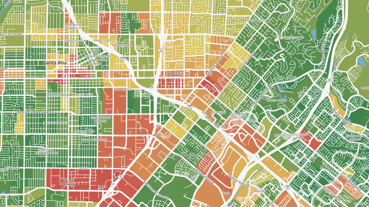 92780, CA Map of Drug-Related Crime Rates