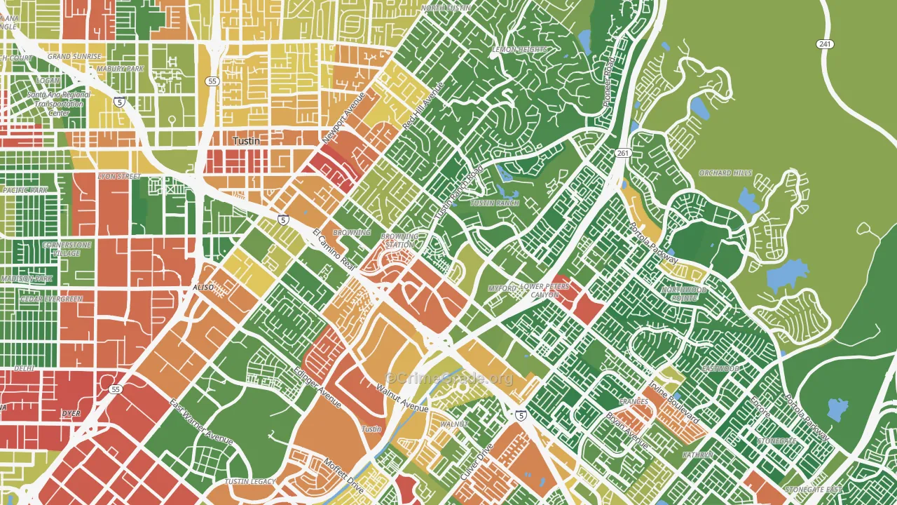 92782, CA Map of Drug-Related Crime Rates