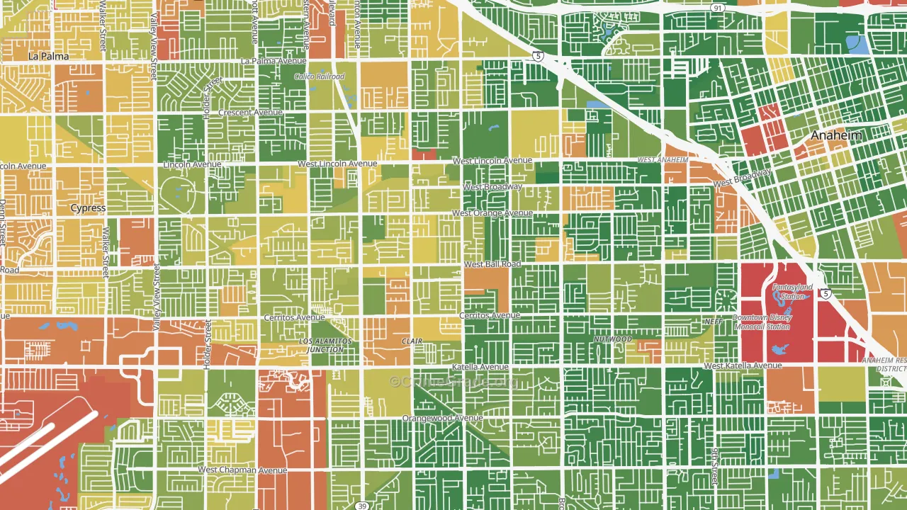 92804, CA Map of Drug-Related Crime Rates