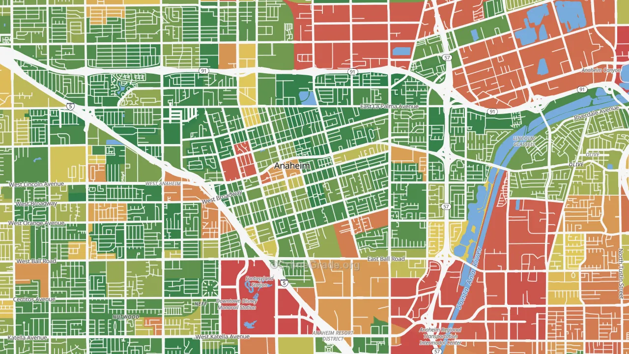 92805, CA Map of Drug-Related Crime Rates