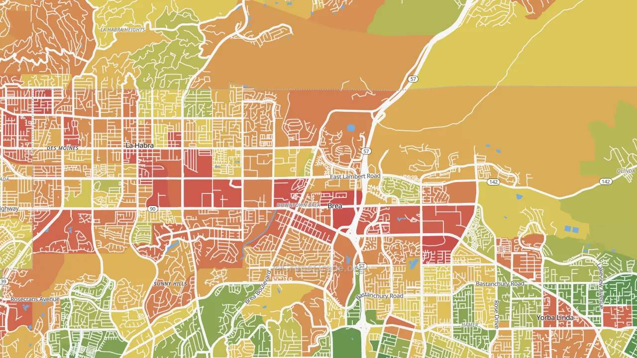 92821, CA Map of Drug-Related Crime Rates