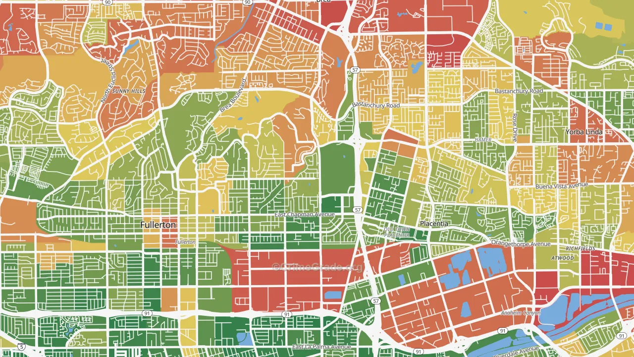 92831, CA Map of Drug-Related Crime Rates