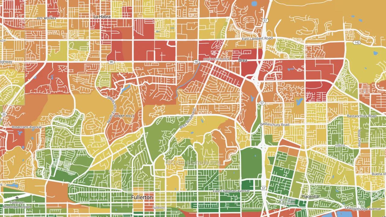92835, CA Map of Drug-Related Crime Rates