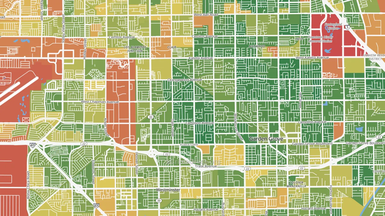 92841, CA Map of Drug-Related Crime Rates