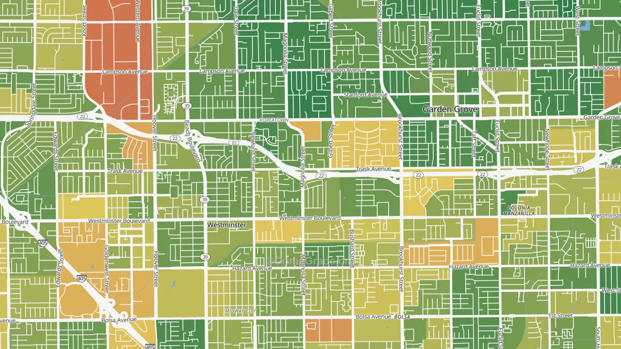 92844, CA Map of Drug-Related Crime Rates