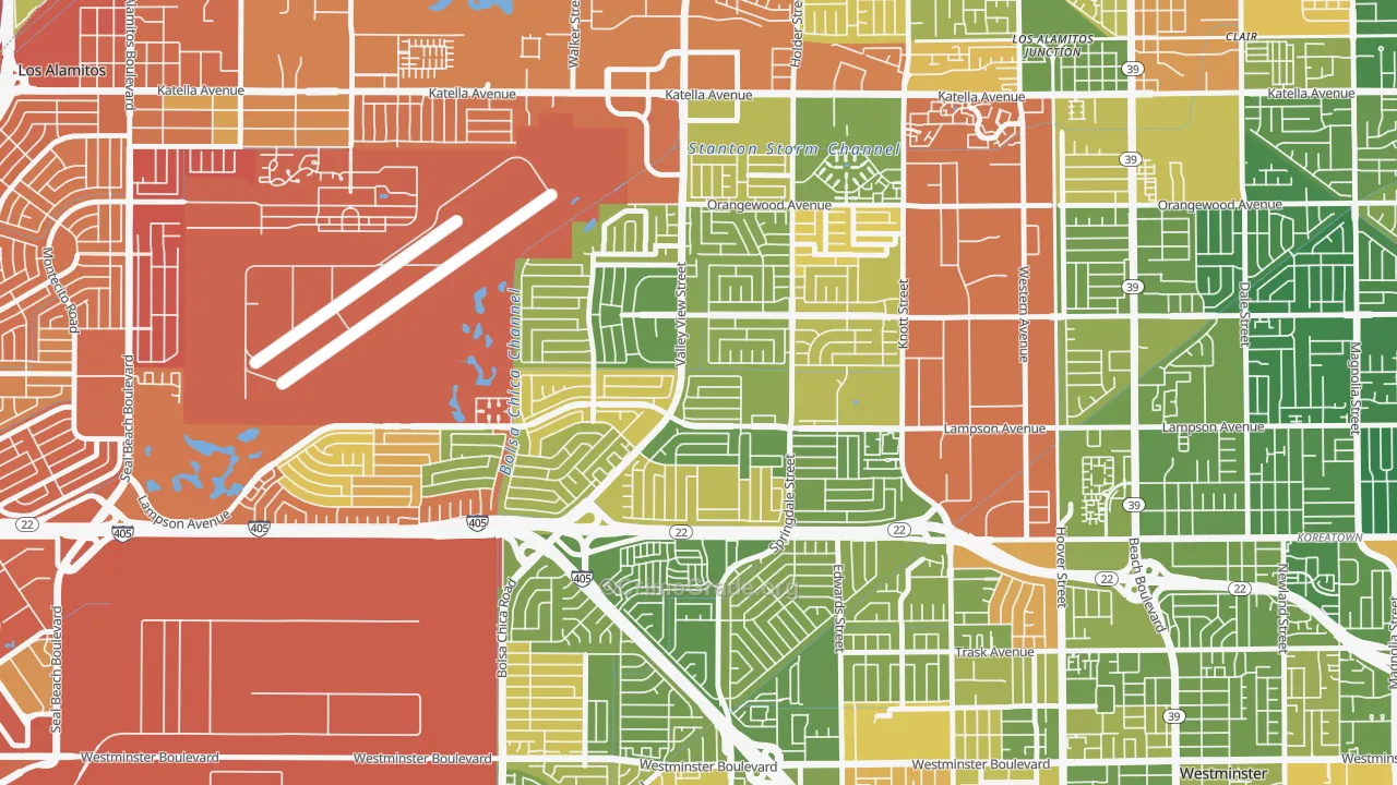 92845, CA Map of Drug-Related Crime Rates