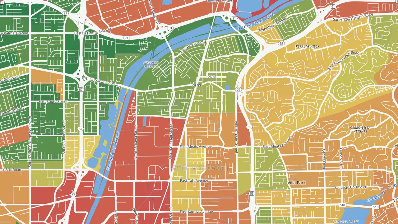 92865, CA Map of Drug-Related Crime Rates