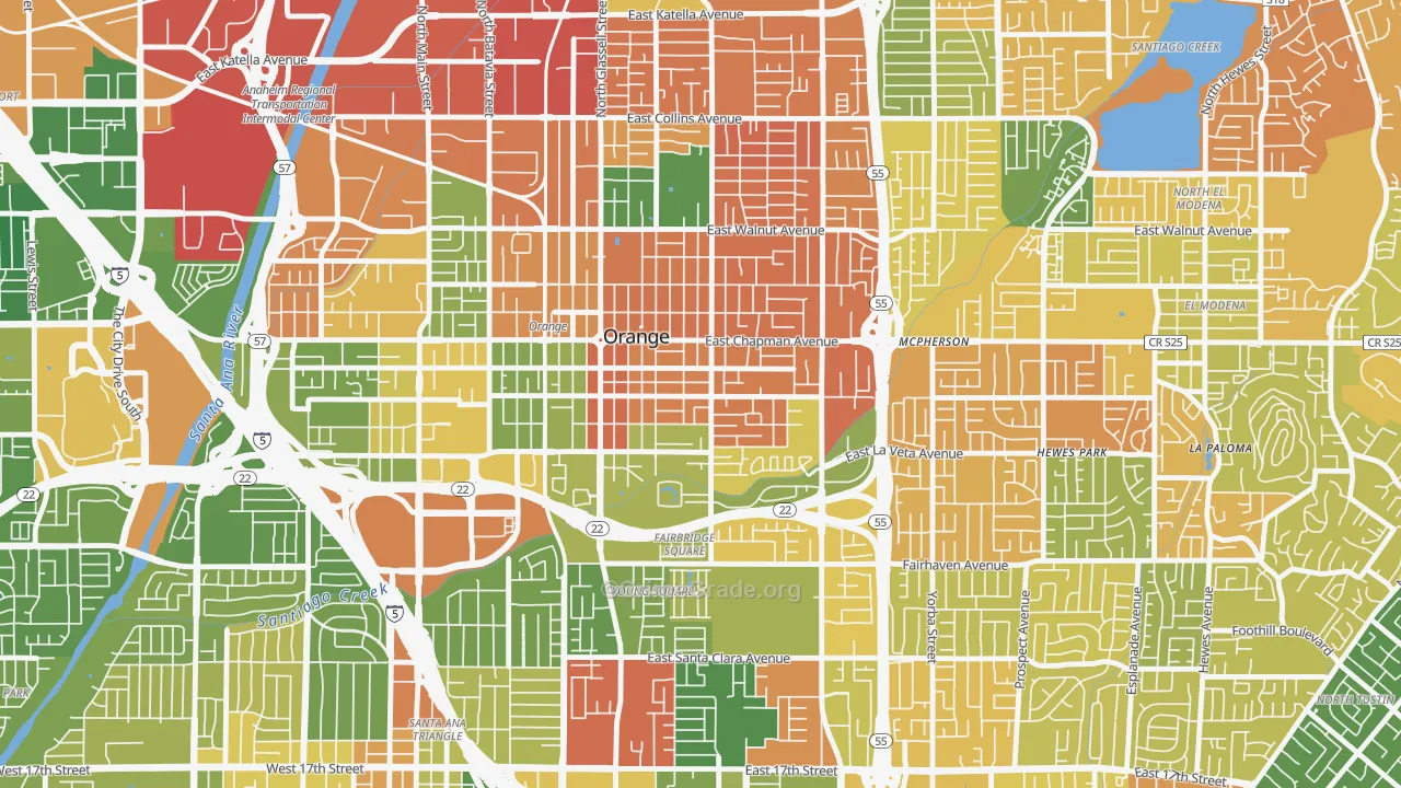 92866, CA Map of Drug-Related Crime Rates