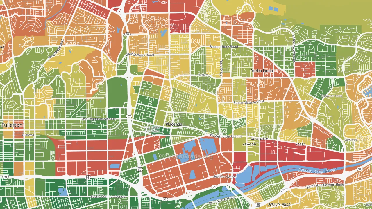 92870, CA Map of Drug-Related Crime Rates