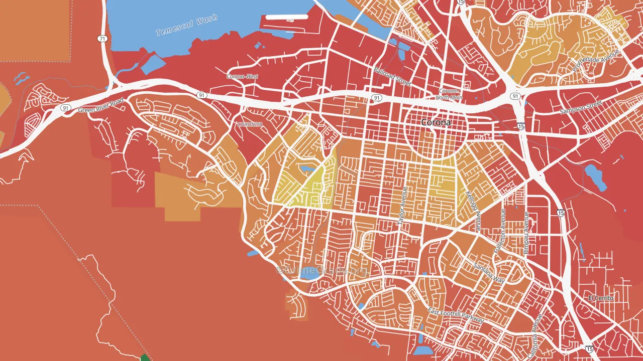 92882, CA Map of Drug-Related Crime Rates