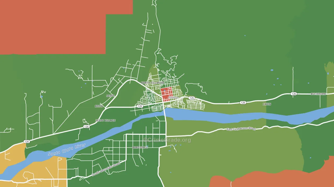 93015, CA Map of Drug-Related Crime Rates
