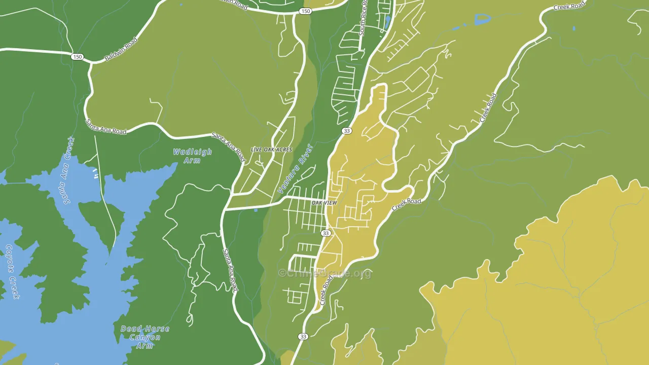 93022, CA Map of Drug-Related Crime Rates