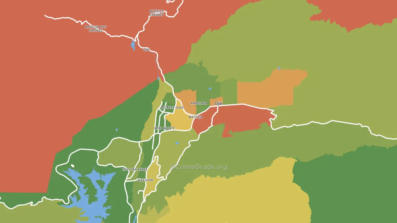 93023, CA Map of Drug-Related Crime Rates