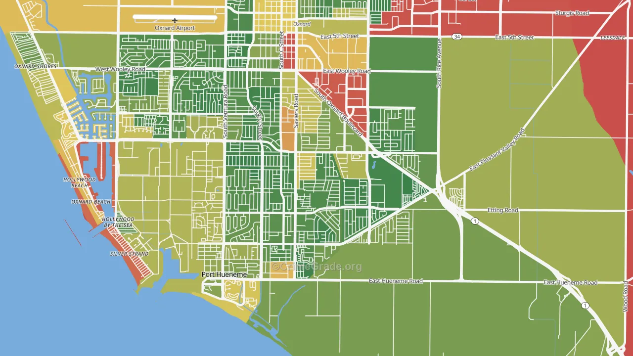 93033, CA Map of Drug-Related Crime Rates