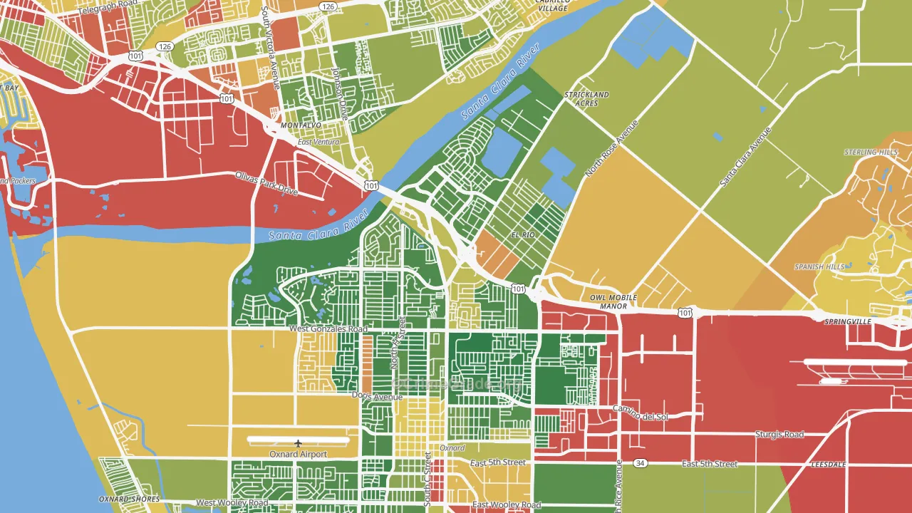 93036, CA Map of Drug-Related Crime Rates