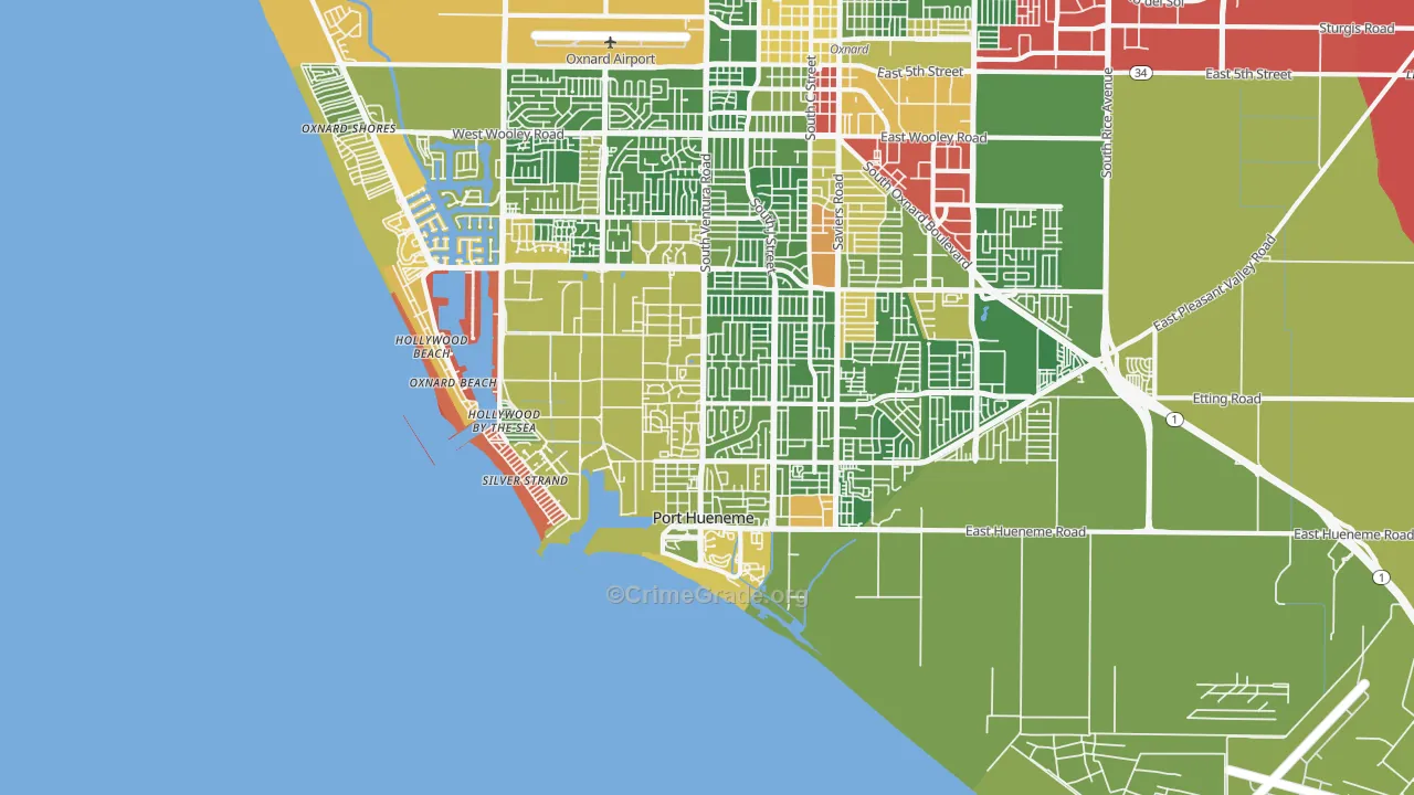 93041, CA Map of Drug-Related Crime Rates