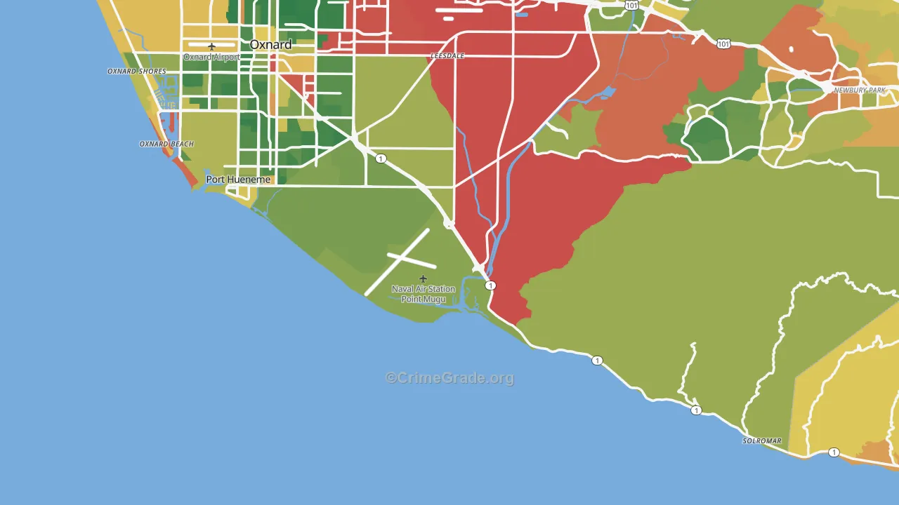 93042, CA Map of Drug-Related Crime Rates