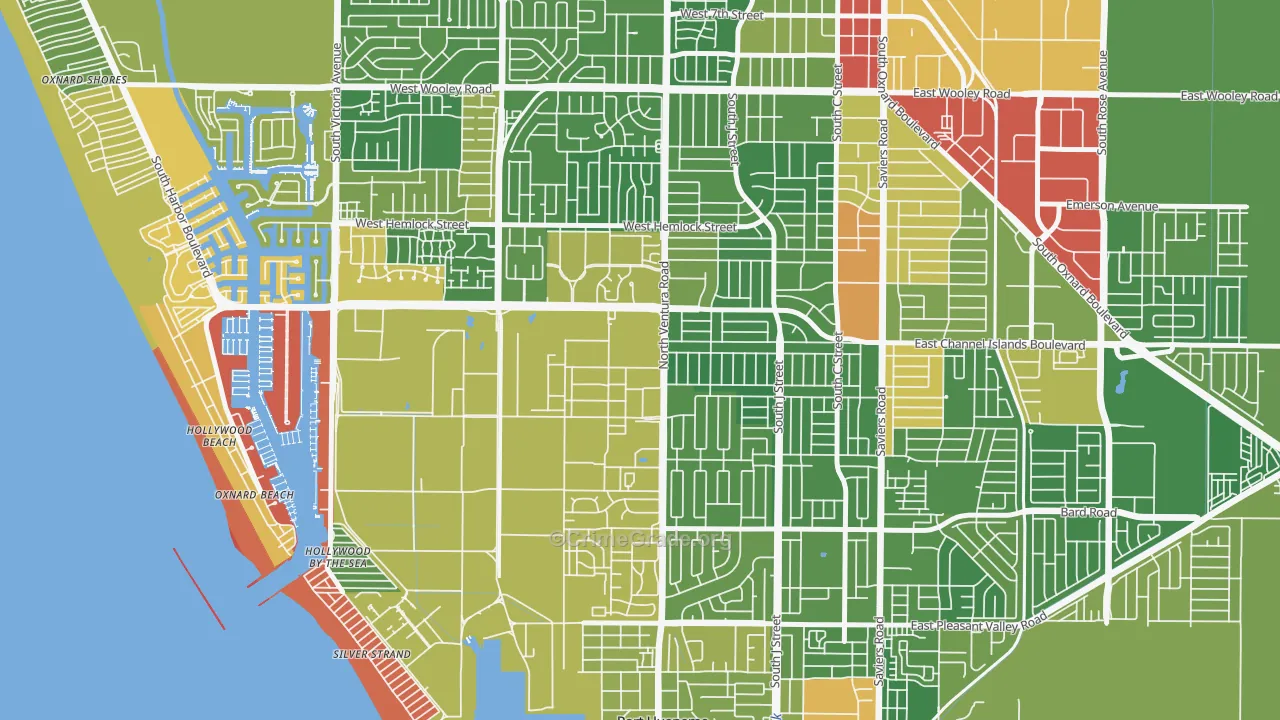 93043, CA Map of Drug-Related Crime Rates