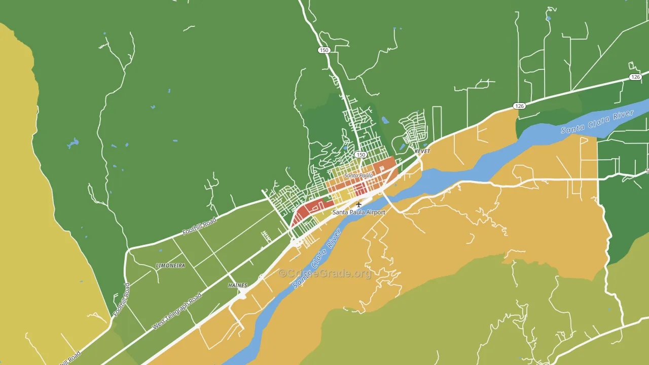 93060, CA Map of Drug-Related Crime Rates
