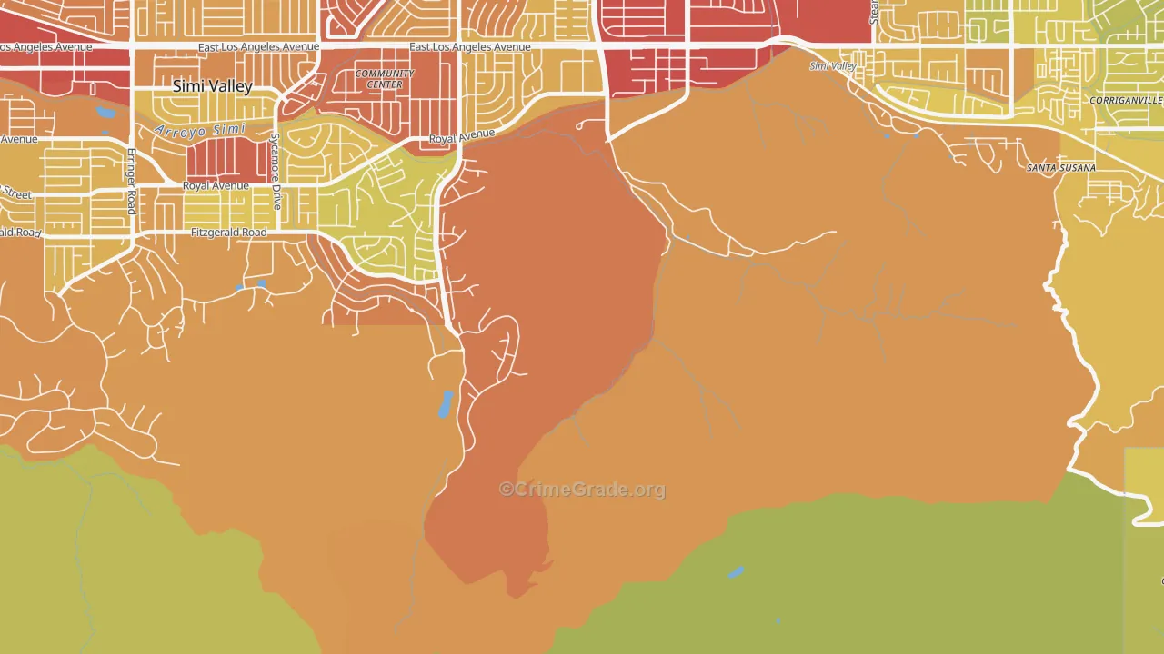 93064, CA Map of Drug-Related Crime Rates