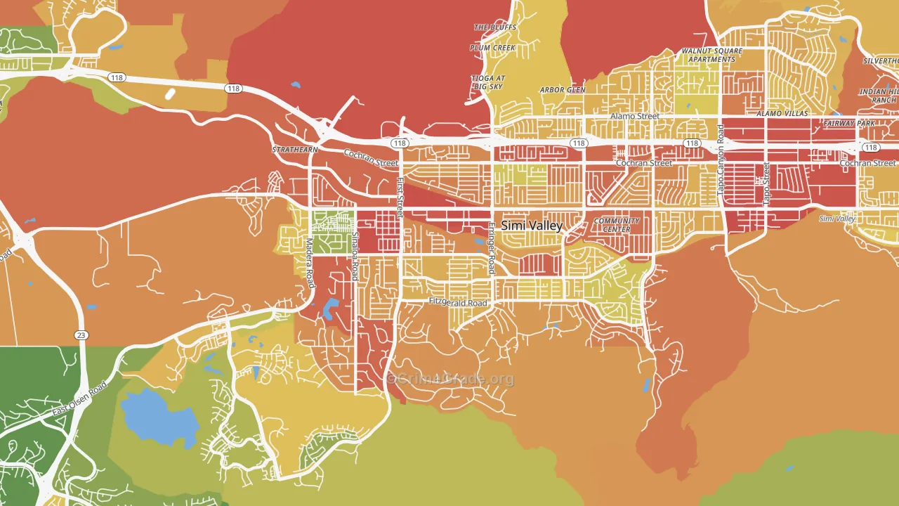 93065, CA Map of Drug-Related Crime Rates