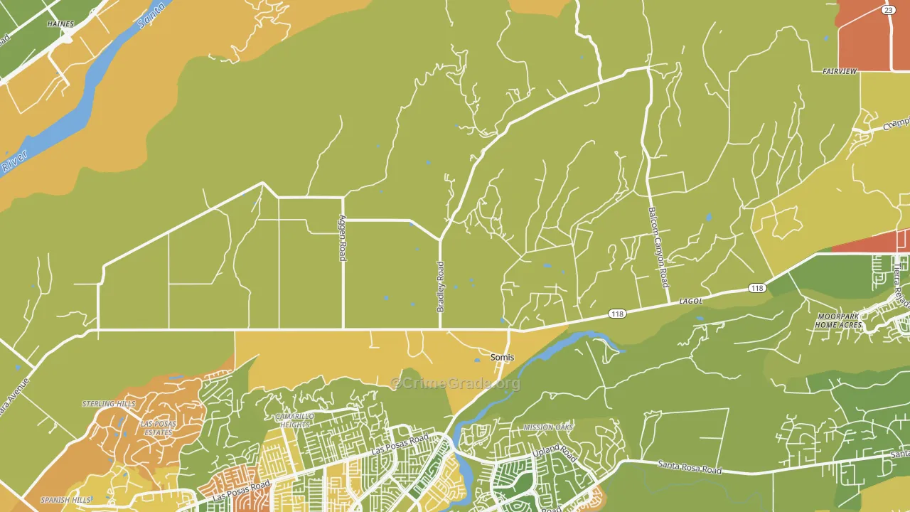 93066, CA Map of Drug-Related Crime Rates
