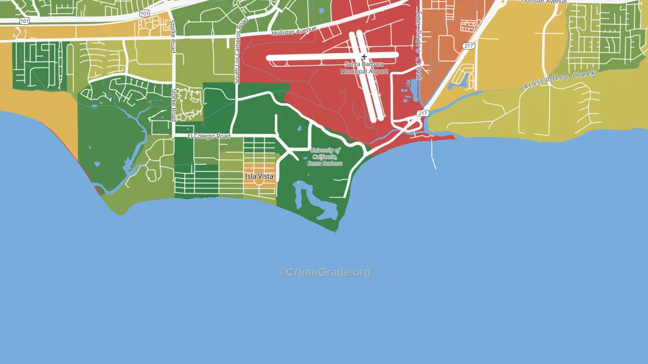 93106, CA Map of Drug-Related Crime Rates
