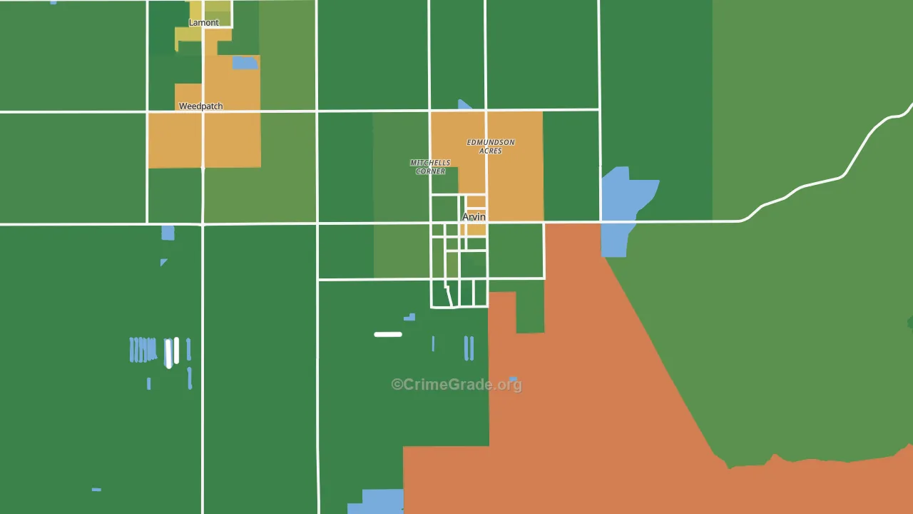 93203, CA Map of Drug-Related Crime Rates