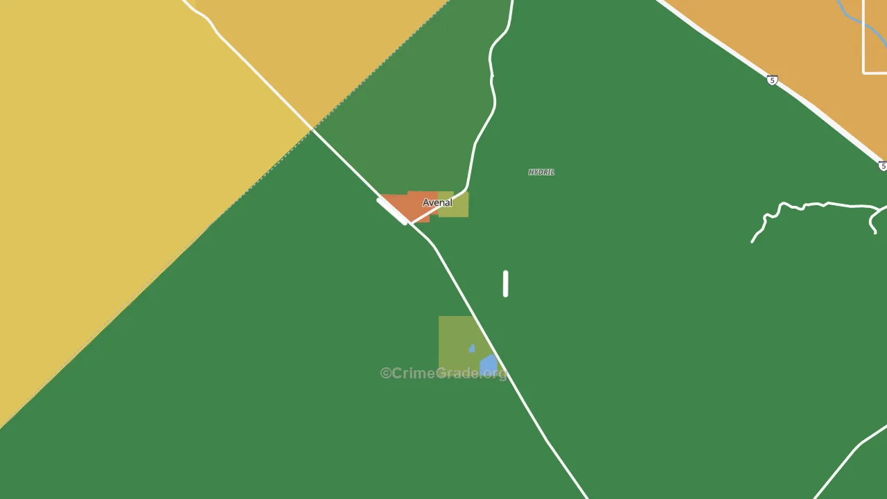 93204, CA Map of Drug-Related Crime Rates