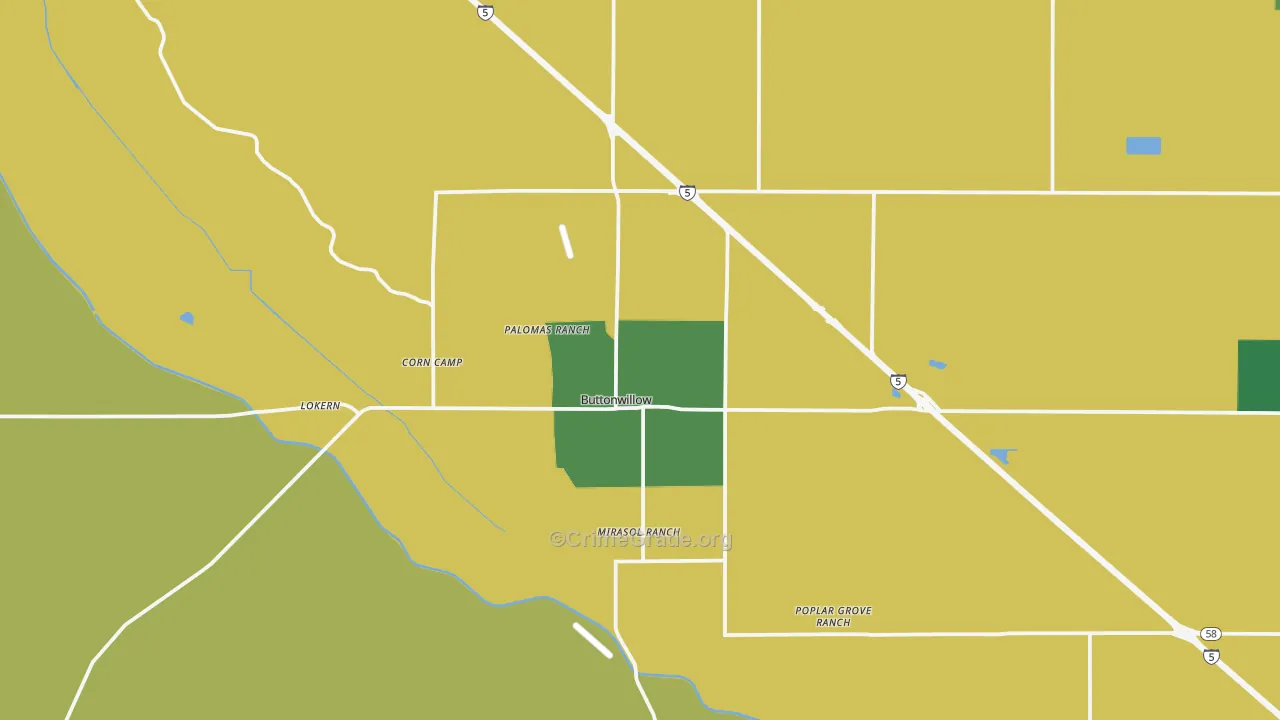 93206, CA Map of Drug-Related Crime Rates