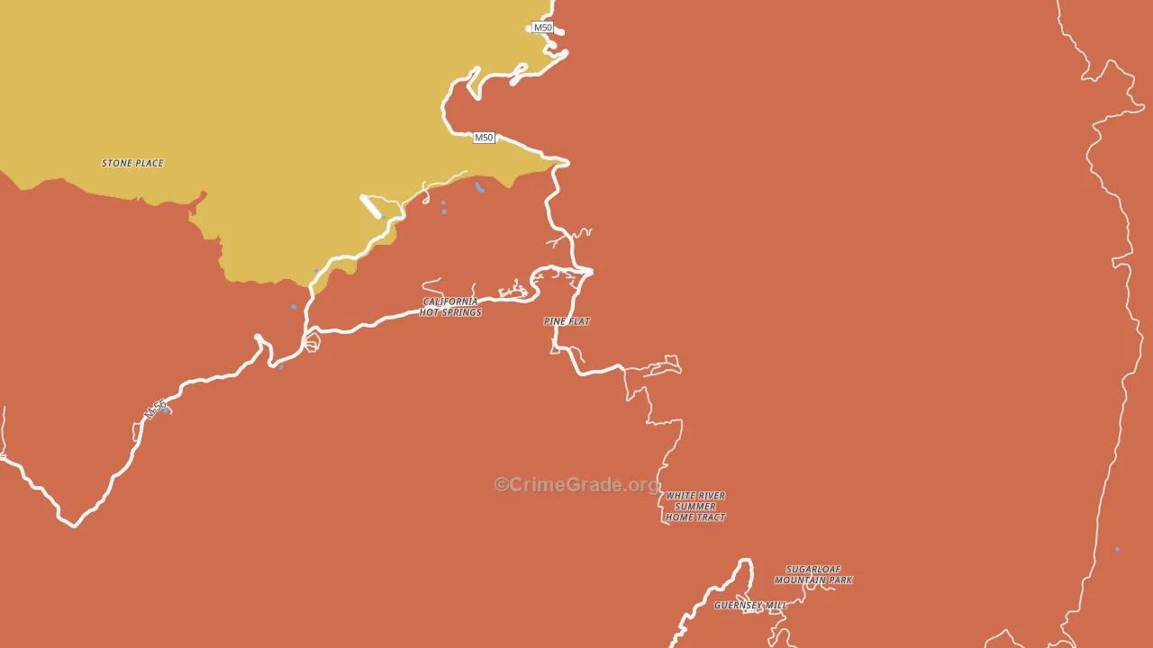 93207, CA Map of Drug-Related Crime Rates